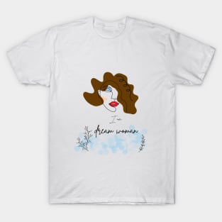 portrait of woman with brown wavy hair T-Shirt